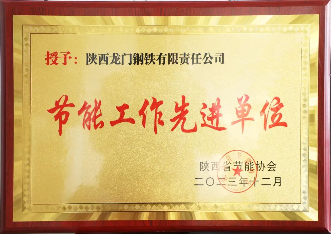 龙钢公司荣获陕西省节能协会“节能工作先进单位”