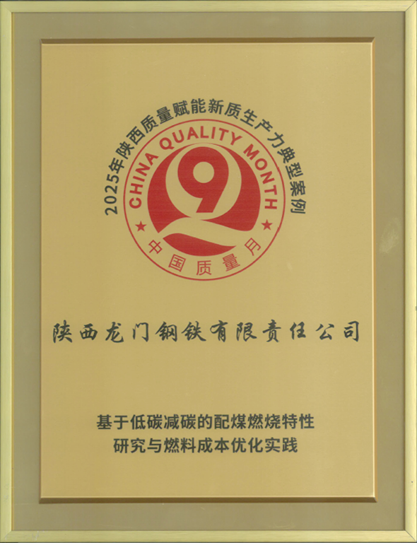 质量赋能新质生产力！龙钢公司再获省级殊荣